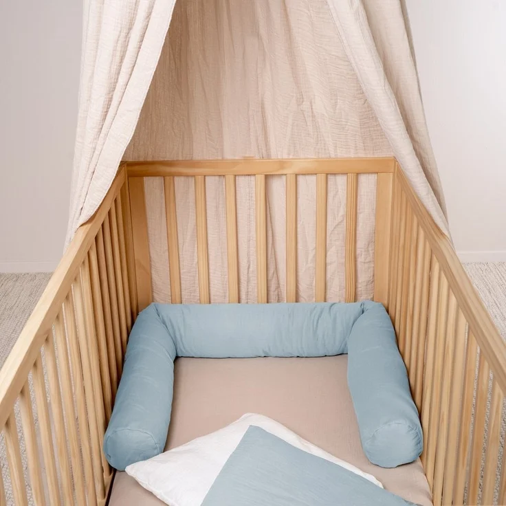 Julius Zöllner Nestchenschlange denim Bettschlange Musselin 180, (1-tlg), Bettschlange Musselin 180 – Bild 1