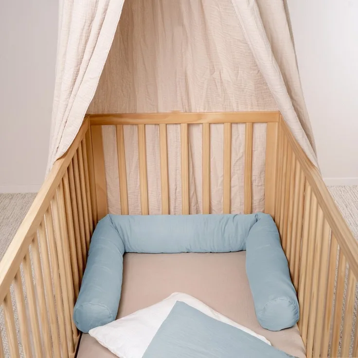 Julius Zöllner Nestchenschlange denim Bettschlange Musselin 180, (1-tlg), Bettschlange Musselin 180