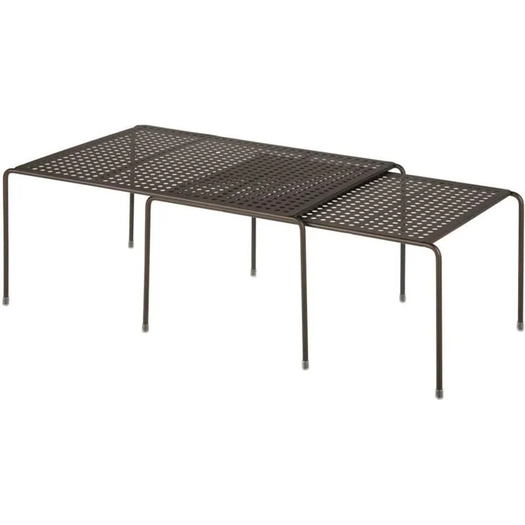 Küchenregal Teleskop bronze ausziehbar Geschirrregal Metall Schubfach mDesign – Bild 3