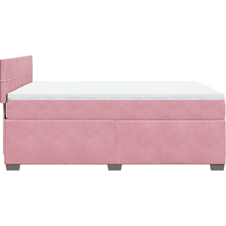 vidaXL Boxspringbett mit Matratze Rosa 140x190 cm Samt 3286311 – Bild 9