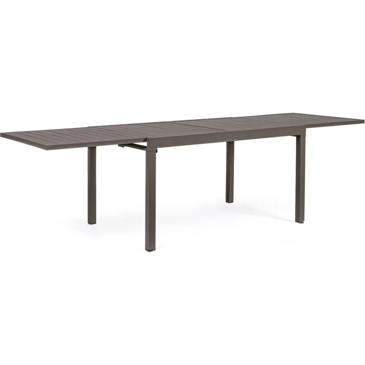 Gartenesstisch Pelagius aus Aluminium, ausziehbar und wetterfest, Coffee braun, für 8-10 Personen – Bild 4