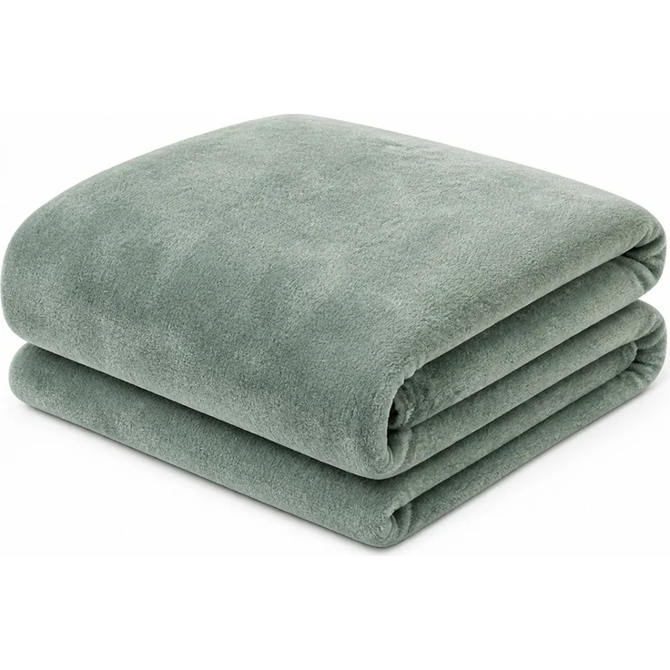 Kuscheldecke aus Polyester, flauschige Winterdecke in Grün, 180 x 200 cm – Bild 1