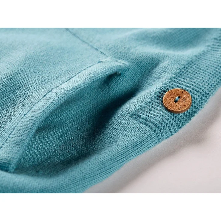 Bio Baby und Kinder Latzhose 100% Bio-Baumwolle (kbA) GOTS zertifiziert, Blau Melange, 62/68 – Bild 4