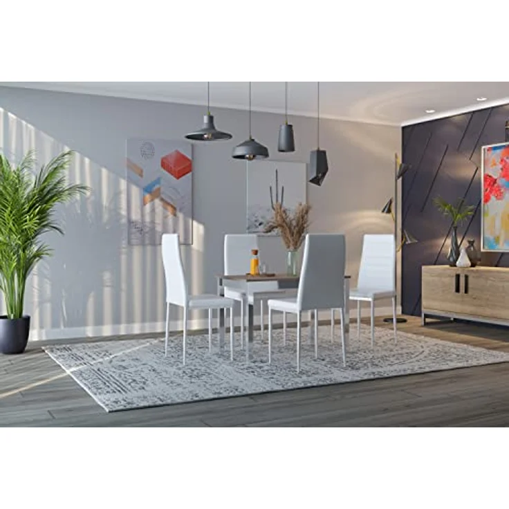 ASTIMESA Fija Küchentisch, Metall, Eiche, 100x60 cm – Bild 3