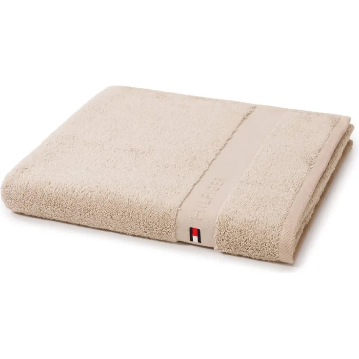 #1 Topseller Handtücher Tommy Hilfiger Duschtuch LEGEND, Sand, Baumwolle (1-St)