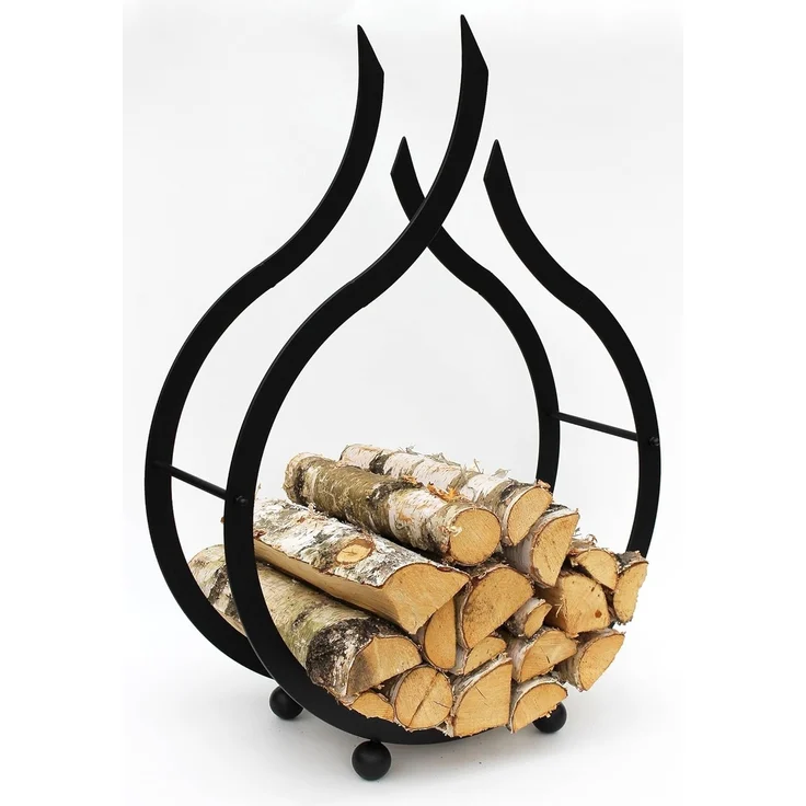 Kaminholzregal Flamme Kaminholzständer 78 cm Holzkorb Kaminholzhalter Holzregal – Bild 9