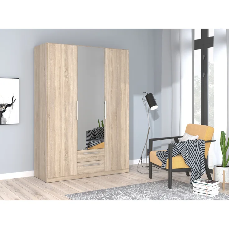 FORTE 'Cadixo' Kleiderschrank, Holzwerkstoff, Beige, 150,6 x 212,9 x 58,9 cm