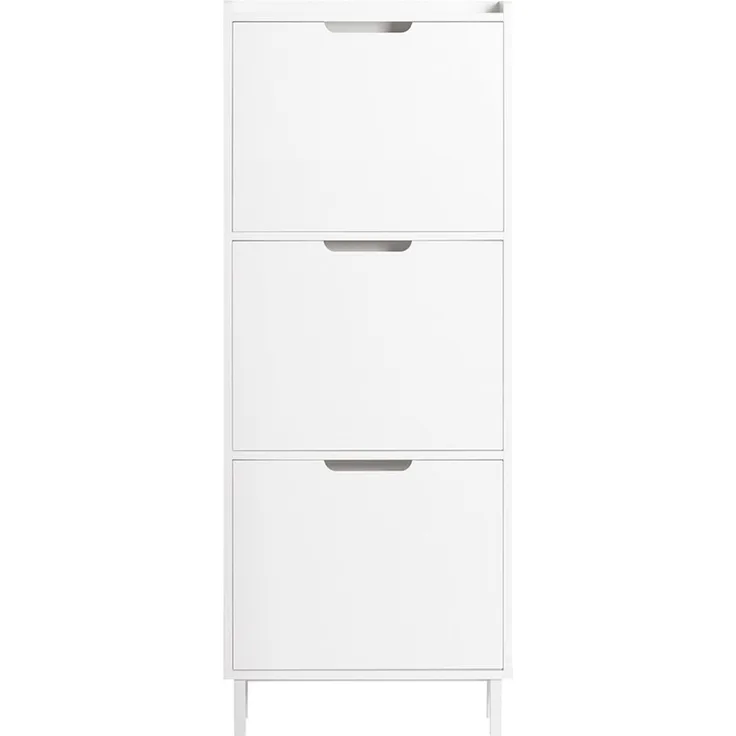 SoBuy FSR151-H-W Schuhschrank, MDF, Lackiert, Weiß, 50 x 129 x 19 cm