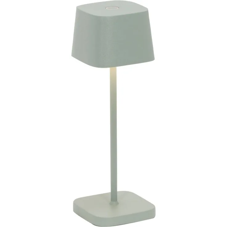 Zafferano, Ofelia Micro Lampe, Kabellose, Wiederaufladbare Tischlampe mit Touch Control, Auch für den Außenbereich Geeignet, Dimmer, 2200-3000 K, Höhe 20 cm, Farbe Salbei