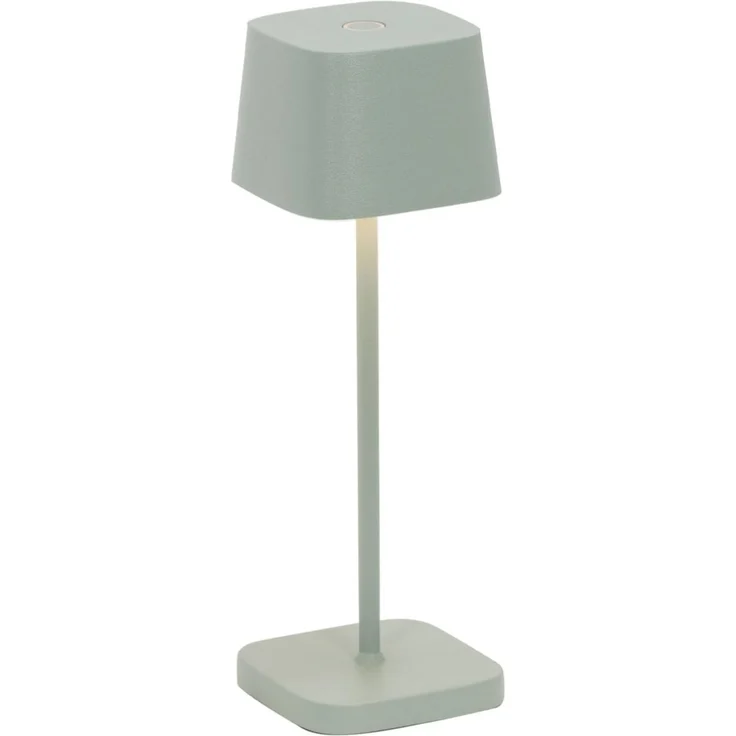 Zafferano, Ofelia Micro Lampe, Kabellose, Wiederaufladbare Tischlampe mit Touch Control, Auch für den Außenbereich Geeignet, Dimmer, 2200-3000 K, Höhe 20 cm, Farbe Salbei