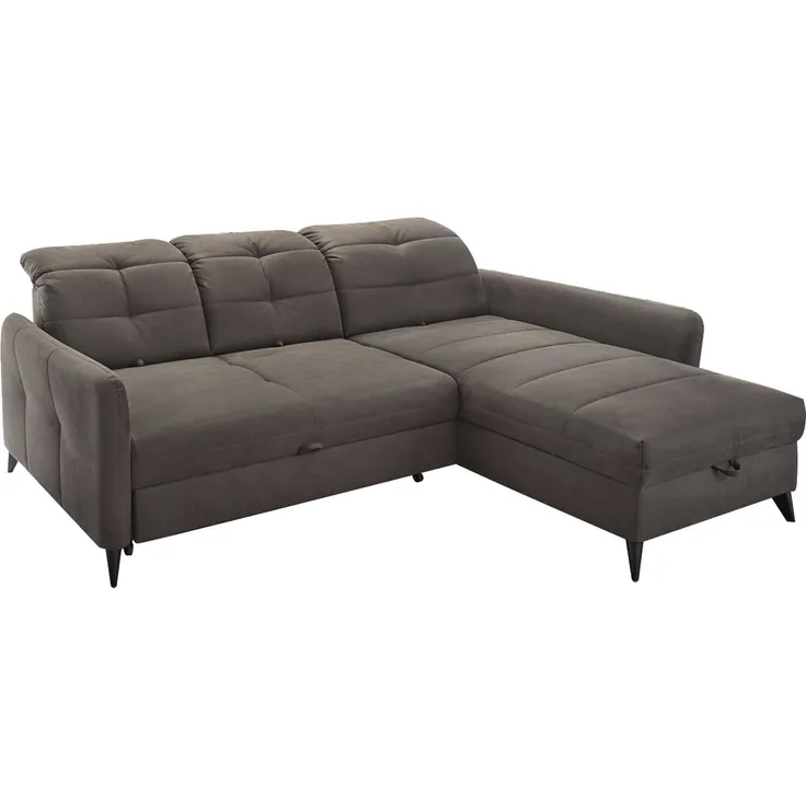 Wohnlanschaft Lydia / Loft, Mikrofaser, Braun, 273 x 95 x 214 cm