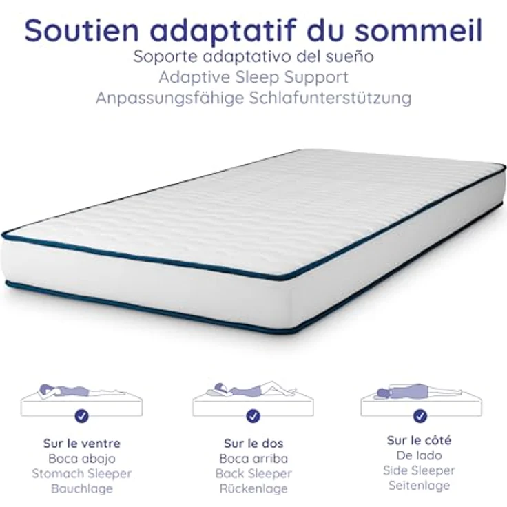 COSMOS - Matratze 90x200 cm Upsilon Promo Kaltschaummatratze Härtegrad H2 - Öko-Tex Zertifiziert - Latex Blue 7 Zonen Matratze Höhe 15 cm - Made in EU – Bild 6