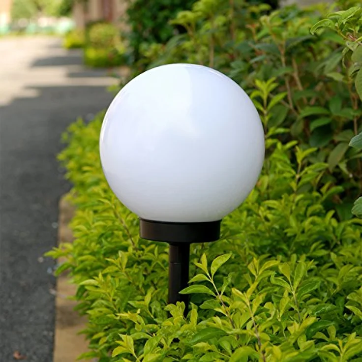 GreenBlue GB123 Außensolarlampe Kugel Solarleuchte LED Durchmesser 20cm (Weiß) – Bild 4