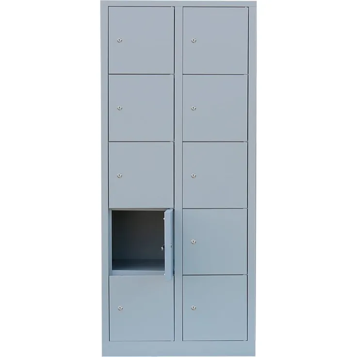 Steelboxx Fächerschrank Schließfachschrank - 2 Abteile - 10 Fächer - 1800 x 800 x 500 mm (1-St) Lieferung: Komplett verschweißt, keine Montage erforderlich