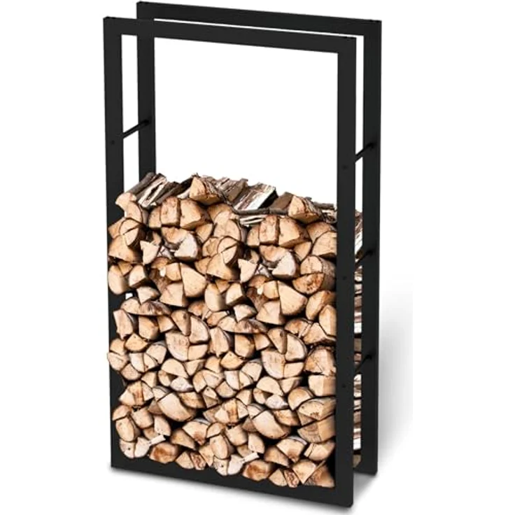Kaminholzregal - Metall, Schwarz - BHT 80 x 150 x 25cm – Bild 2