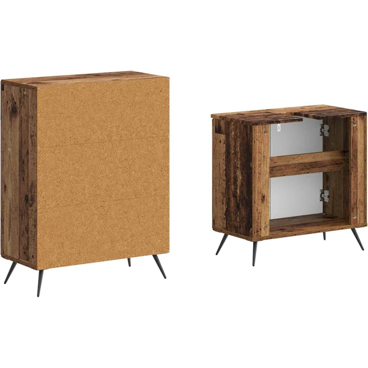 vidaXL 2-teiliges Badezimmer Schrank Set BREDA Altholz Holzwerkstoff 3417646 – Bild 4