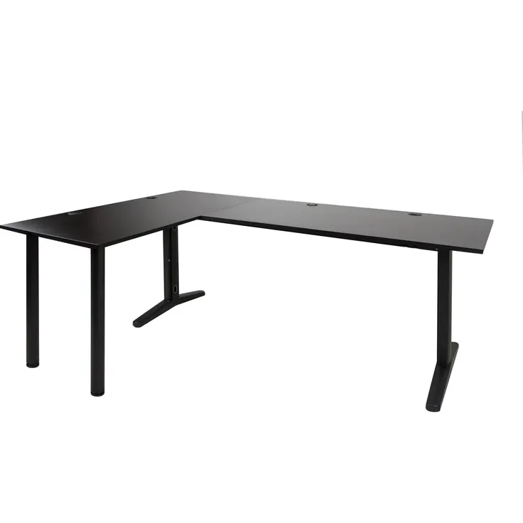 SyberDesk Gaming Eckschreibtisch V2 LED, 197 x 132 cm, RGB Gaming Tisch L-Form, USB-HUB, Kabelmanagement, L-förmiger Computertisch, (links, schwarz) – Bild 6