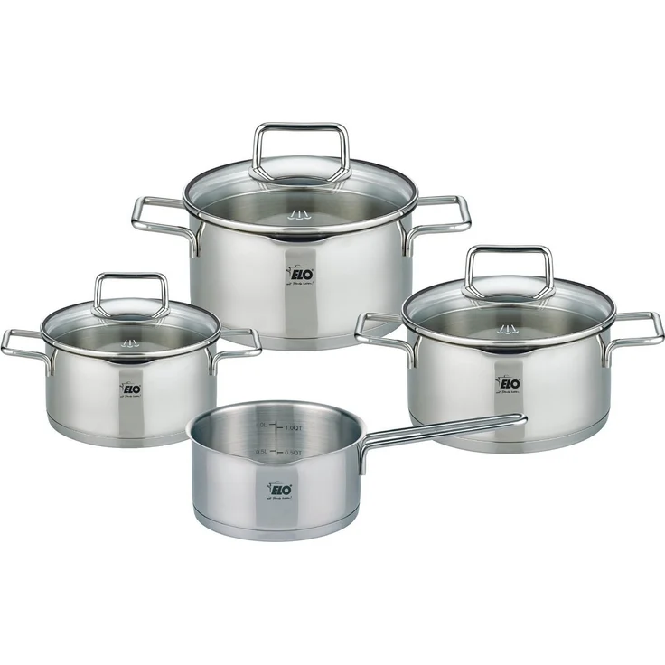 Elo Topf-Set Smart Steam, Edelstahl 18/10 (Set, 7-tlg, je 1 Fleischtopf Ø 16/20/24 cm, 1x Stieltopf Ø 16 cm), Induktion – Bild 3