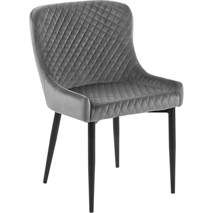 Esszimmerstuhl grau Samtstoff 2er Set SOLANO