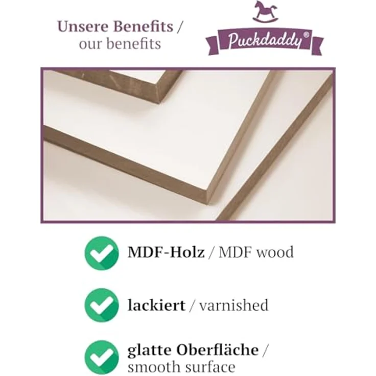 Puckdaddy GmbH Wickelaufsatz Lijan (108x10x80cm) für IKEA Hemnes Kommoden, Wickelaufsatz für IKEA Hemnes Kommode – Bild 8