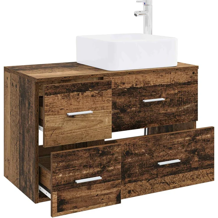 vidaXL Badezimmerschrank-Set 2 stk. Altholz 79,5 x 41 x 80 cm 3403966 – Bild 3