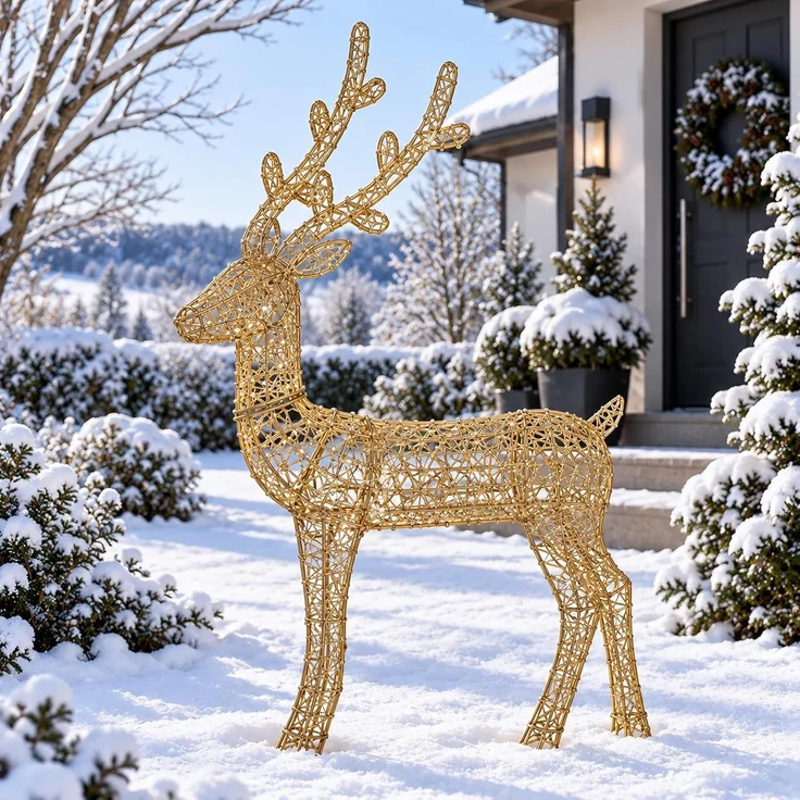 LED Rentier 120 cm, 1200 LEDs warmweiß, Timer, Weihnachtsdeko für außen – Bild 8