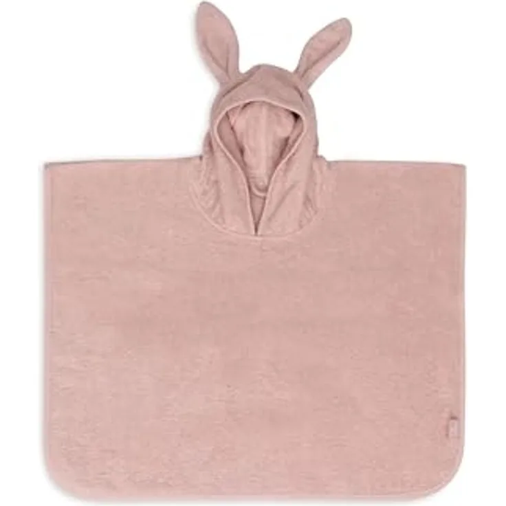 Jollein Badeponcho Kinder 1-4 Jahre - Terry, Wild Rose - 100% Baumwolle - Frottee - OEKO-TEX-Zertifiziert - Mit Kapuze Mit Ohren - Badeponcho für Mädchen und Jungen