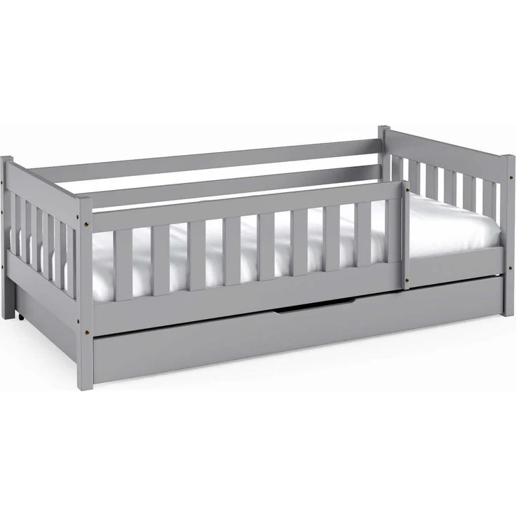 Jerpax Kinderbett mit Matratze und Schublade Holzbett, Einzelbett für Kinder ZOSIA, Grau, 80x190 cm – Bild 2