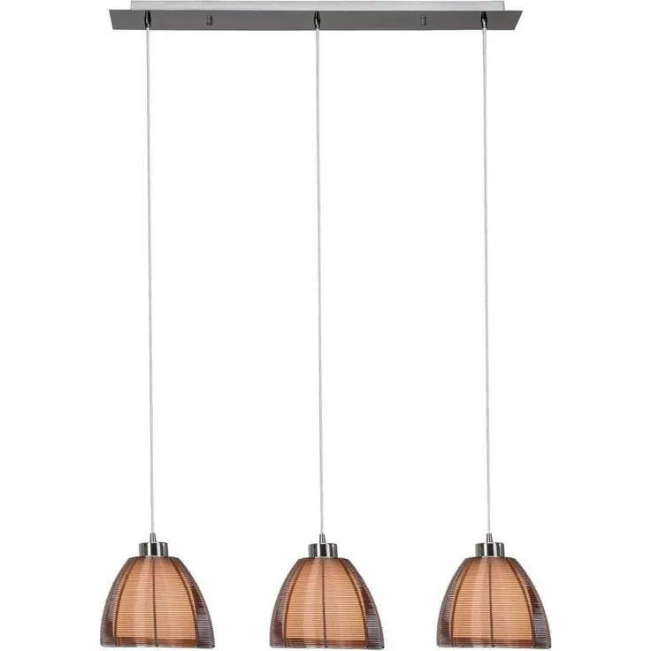 BRILLIANT Lampe Relax Pendelleuchte 3flg bronze/chrom | 3x A60, E27, 60W, g.f. Normallampen n. ent. | In der Höhe einstellbar / Kabel kürzbar | Für LED-Leuchtmittel geeignet