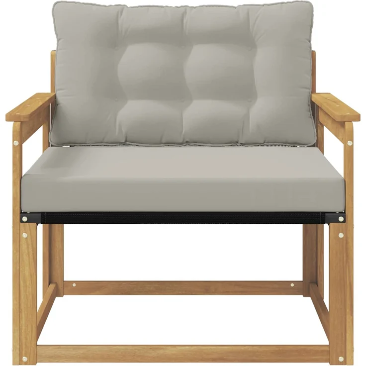 vidaXL Outdoor-Sofagarnitur Massives Akazienholz und Textilene Weiß 3439057 – Bild 5