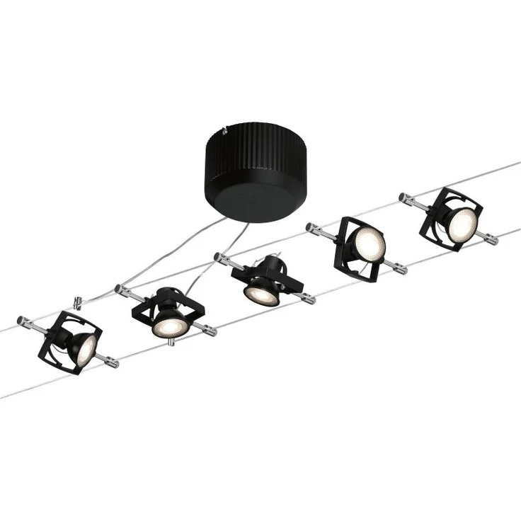 Paulmann No. 94290 Seilsystem Mac II Schwarz matt mit 5 Spots ohne Leuchtmittel GU5,3 – Bild 2