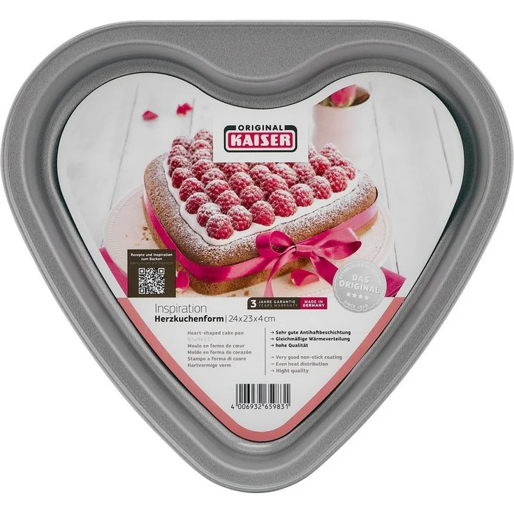 Kaiser Backformen Herzkuchenform Inspiration, (1-tlg), antihaftbeschichteter Stahl, gute Wärmeverteilung, bis 230°C hitzefest – Bild 3