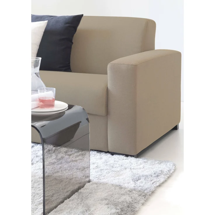 Dmora Sofa mit Halbinsel Atos, Sofà mit umkehrbarer Containerhalbinsel, Standardarmlehnen, 100 % Made in Italy, 280 x 95 x 90 cm, Beige – Bild 5