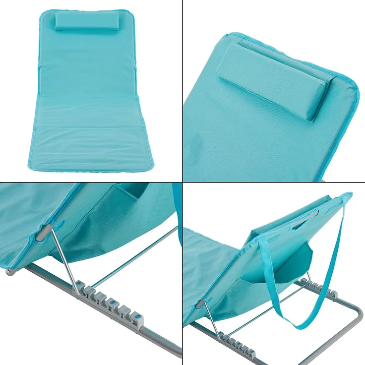 en. casa 'Cellorigo' Strandmatte, 2er Set, Stahl Grau, Polyester Türkis, 160x49 cm – Bild 7