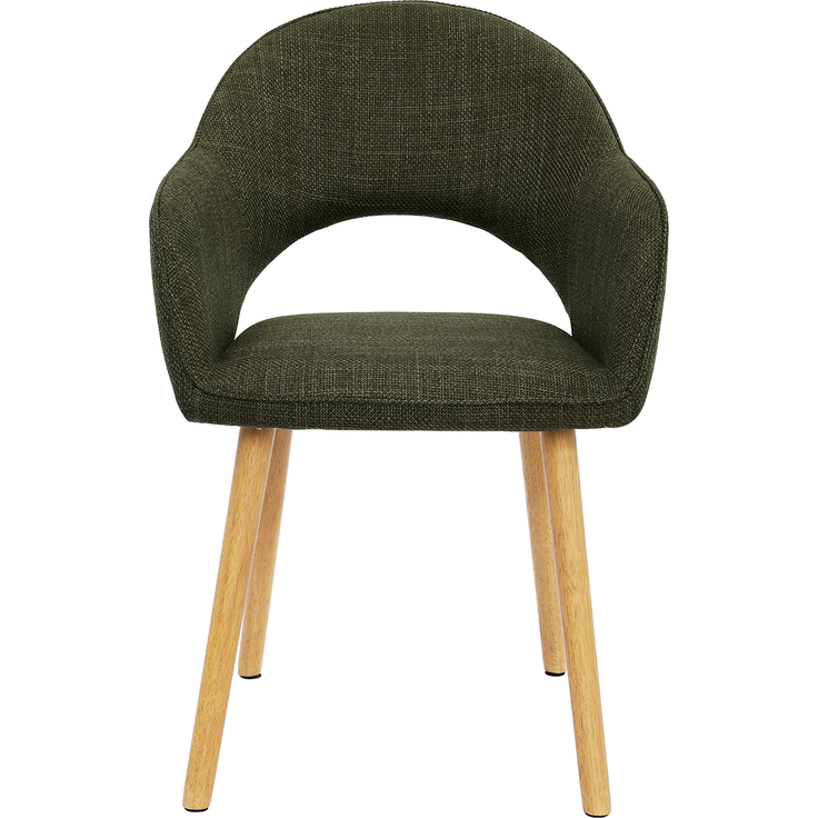 GOEURVANT 1316 Esszimmerstühle 2er-Set mit Armlehnen, Webstoff - Olivgrün – Bild 2