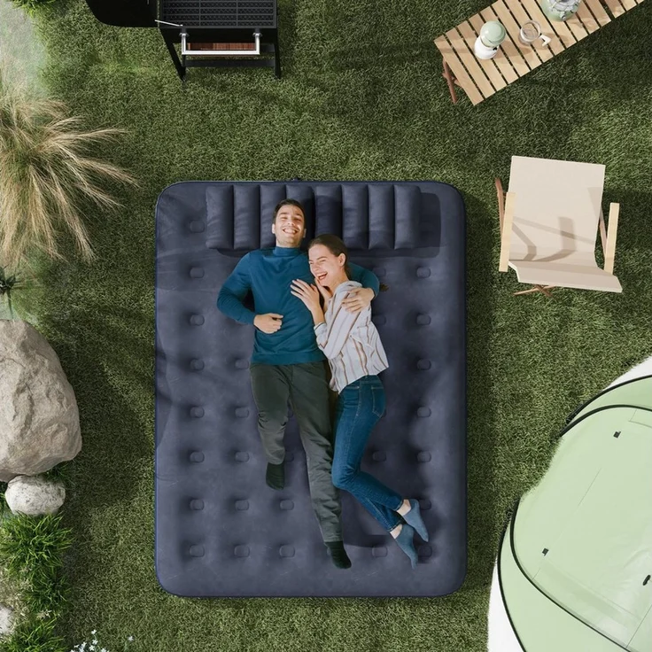 MC Star Luftmatratze, (schnelles Aufblasen in 2,5 Minuten, leiser Betrieb, für 2 Personen, für Zuhause und Camping, mit integrierter Pumpe – automatisches Aufpumpen) – Bild 1