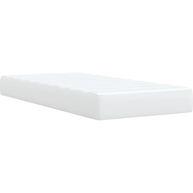 vidaXL Boxspringbett mit Matratze Weiß 100x200 cm Kunstleder 3288409 – Bild 9