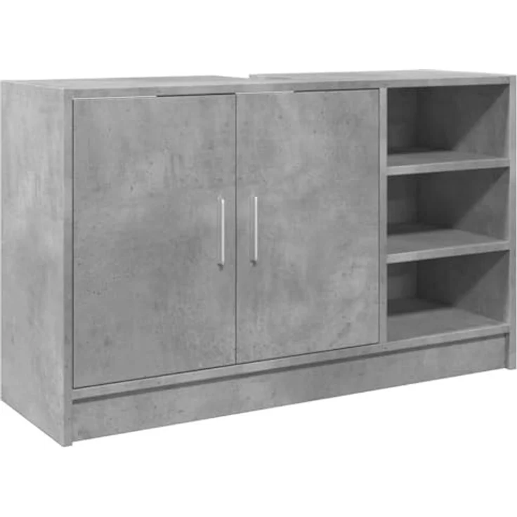 vidaXL Waschbeckenunterschrank Betongrau 90x29x55 cm Holzwerkstoff 848125 – Bild 2