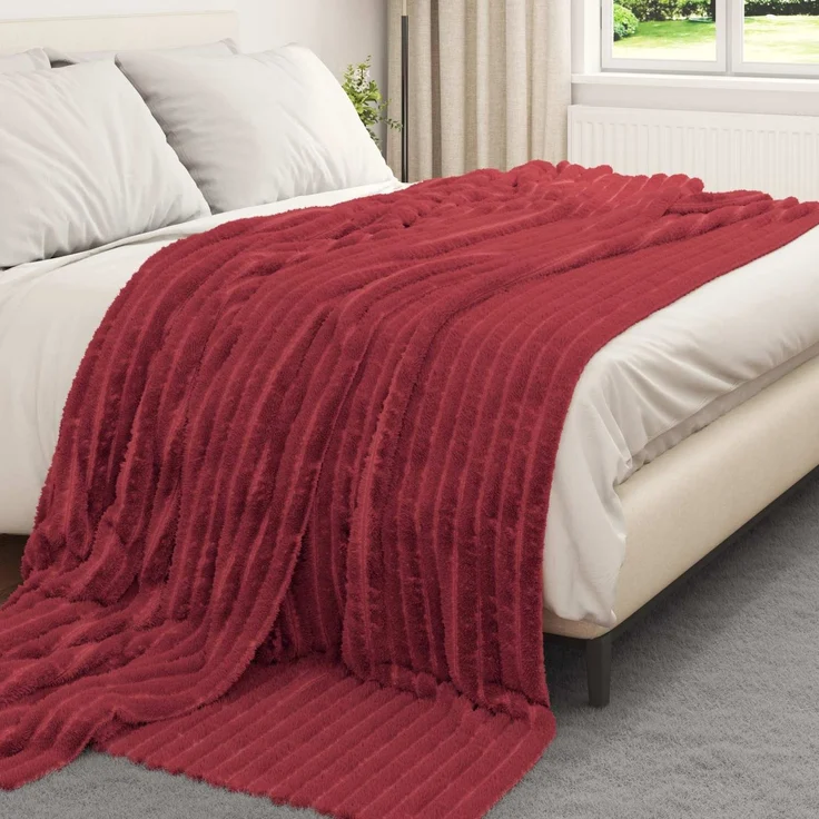 vidaXL Wohndecken 6 Stk. Bordeauxrot 240 x 220 cm 8.76 Fleece 42016895 – Bild 3