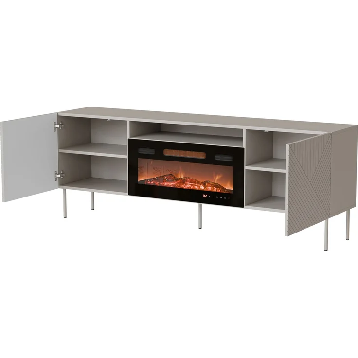 TV-Lowboard Aropo 190 mit Kamin (Farbe: Cashmere) – Bild 3