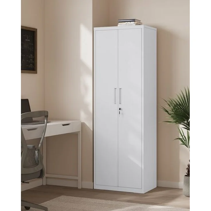 Songmics Aktenschrank mit 5 Ebenen, Stahl hellgrau, 60 x 40 x 180 cm – Bild 2