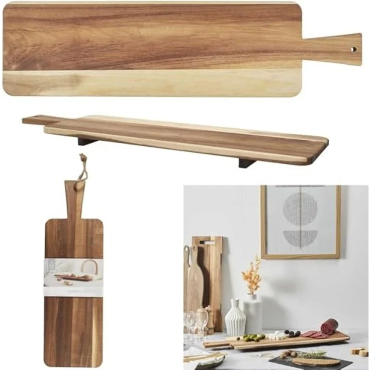 HOME DECO FACTORY, KA0328, 60 cm Acacia Stand, ideal for Serving Tapas and aperitifs, elegant Design and Easy to Maintain, Brown Color – Bild 6