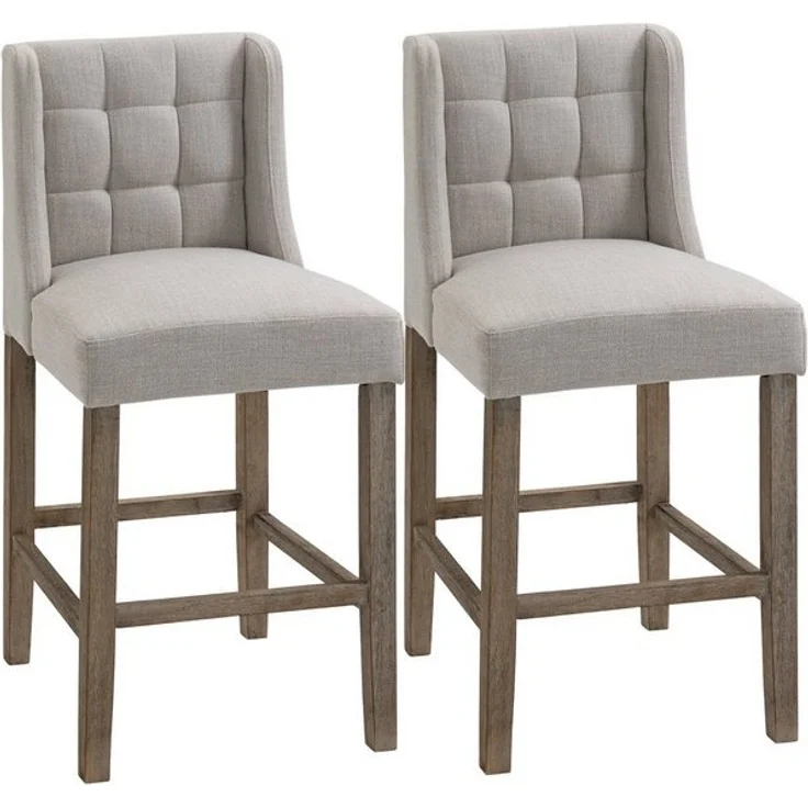 HOMCOM Barhocker Barhocker 2-er Set, Gebogene Federn – Bild 4