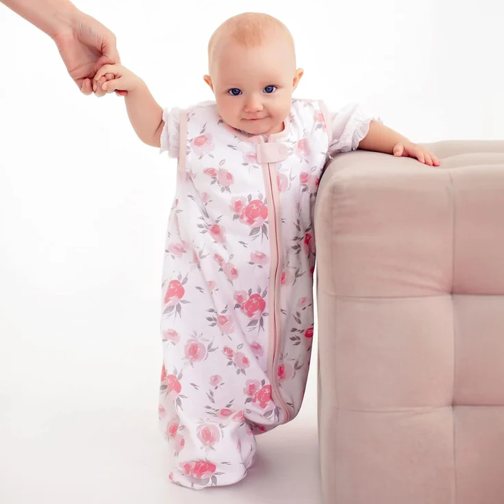 Mama Cheetah Baby-Schlafsack, 0,5 Tog, Bio-Baumwolle, tragbare Decke mit Zwei-Wege-Reißverschluss, Wickelübergang, Baby-Schlafsack für Neugeborene, Kleinkinder, Jungen, Mädchen, 0-3 Monate – Bild 4