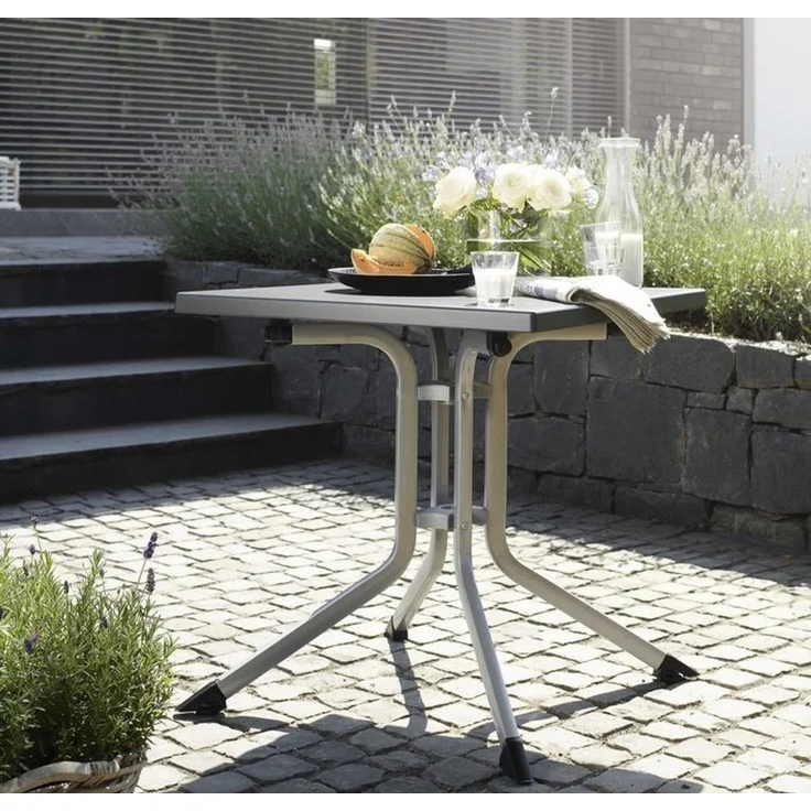 KETTLER Alu Klapptisch Gartentisch 80x80cm Kettalux silber / anthrazit – Bild 2
