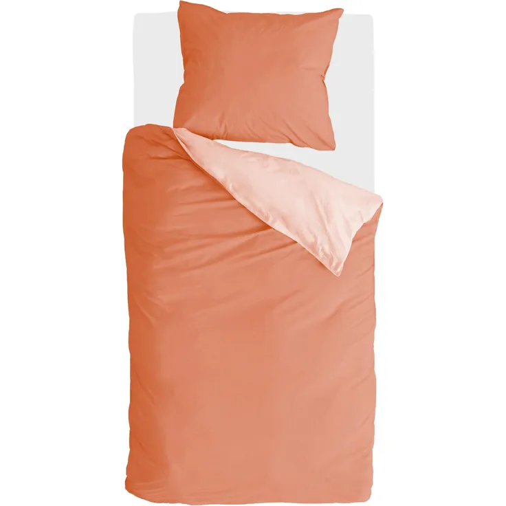 Bettwäsche-Set (135x200cm) - Byrklund Side Way Terracotta/White