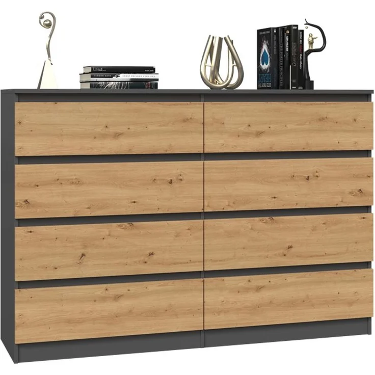 ibonto HOCHKOMMODE ANTHRAZIT / ARTISAN EICHE 40x1138x97cm (H 97 x T 40 x B 138 cm) – Bild 2