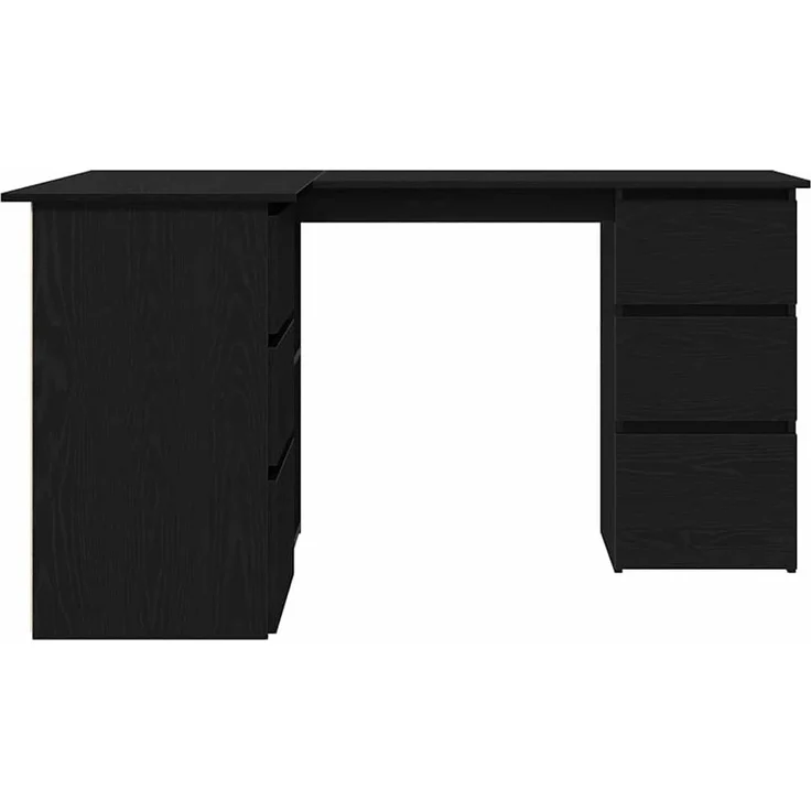 vidaXL Schreibtisch mit Regal Schwarz Eichen-Optik 145 x 100 x 76 cm 862006 – Bild 6