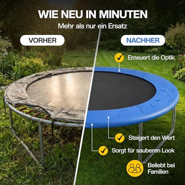 Monzana Trampolin Randabdeckung Ø 183 cm, 30cm breit 100% UV-beständig reißfest Federabdeckung – Bild 7