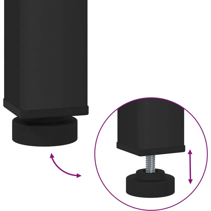 vidaXL Gartentisch NAARDEN Natürlich und Schwarz 180 x 88,5 x 75 cm 901325 – Bild 7